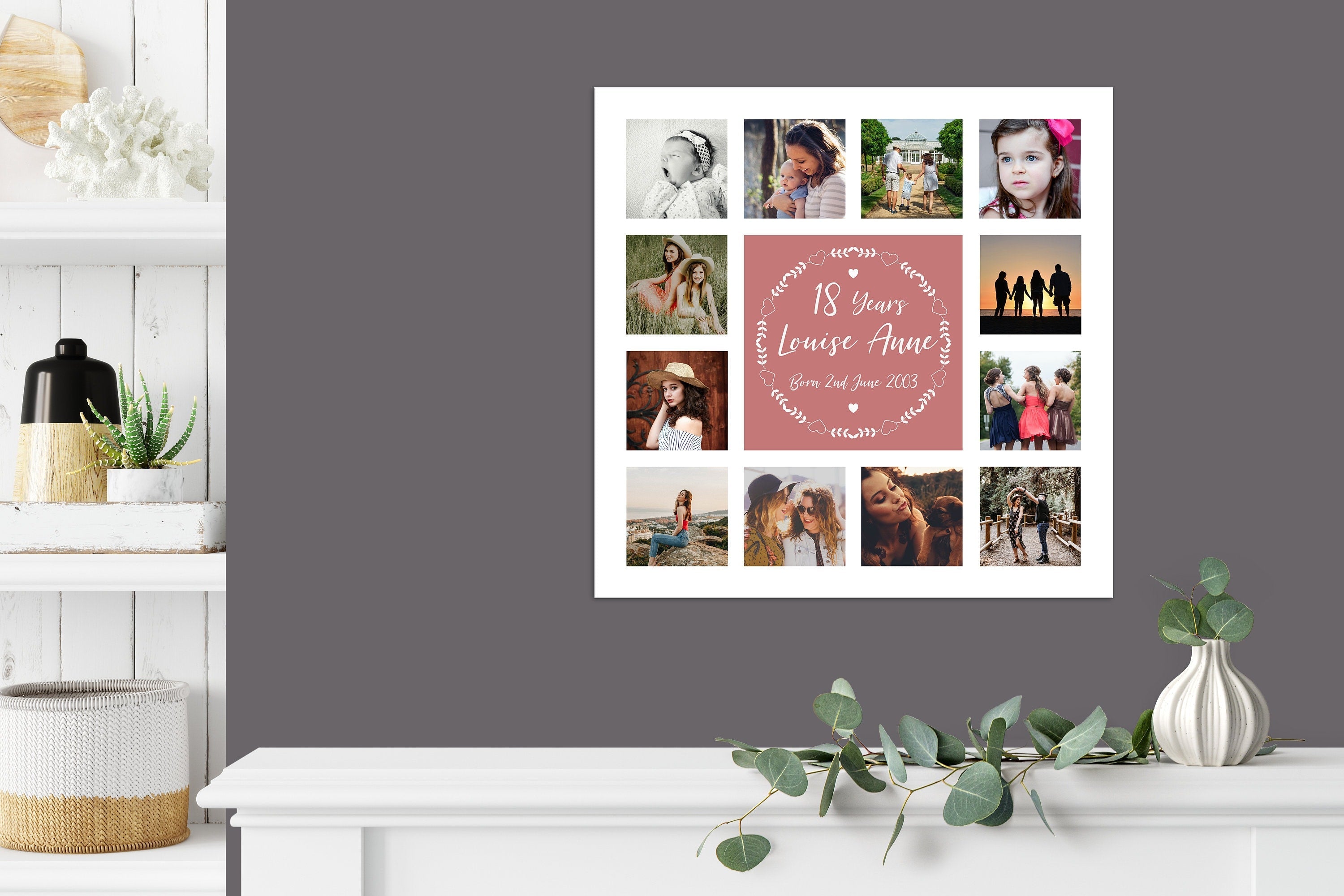 Personalised 18th Birthday Photo Collage - 18th Birthday Keepsake Gifts - For Daughter, Son, Granddaughter, Grandson, Niece, Nephew NQ Media Designs