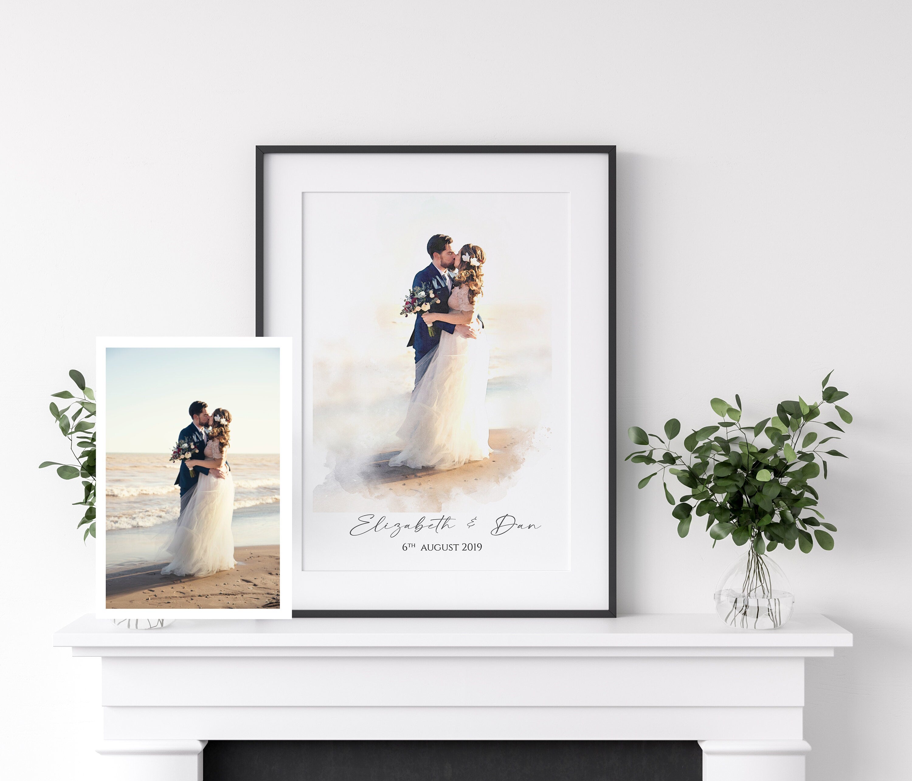 Personalised Wedding Watercolour Portrait, Custom Wedding Anniversary Gift, Wedding Portrait, Watercolour Painting From Photo, Water colour NQ Media Designs