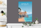 Amalfi Coast Travel Poster, Amalfi Travel Print, Italy NQ Media Designs