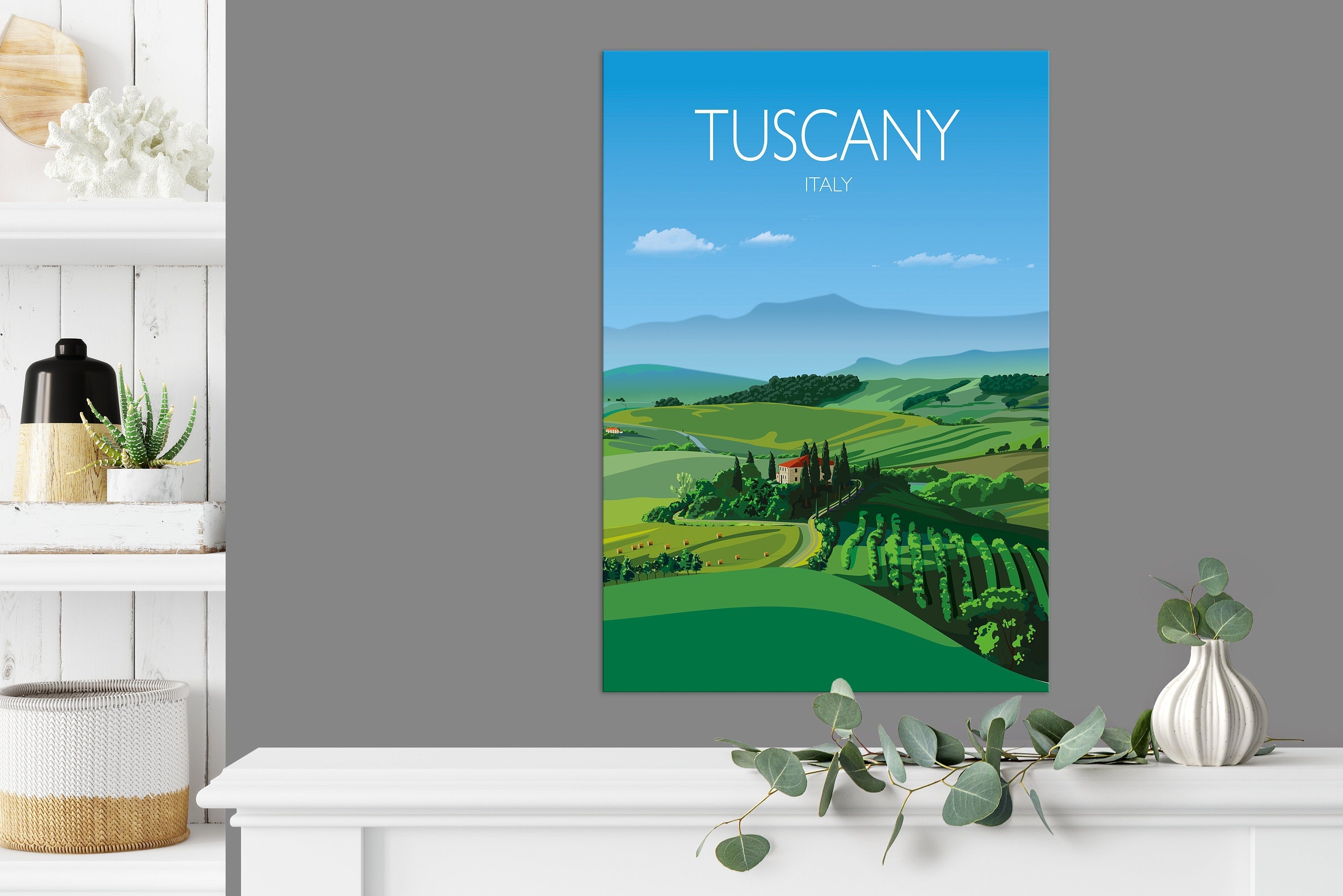 Tuscany Travel Poster, Travel Print of Tuscany, Region of Italy NQ Media Designs