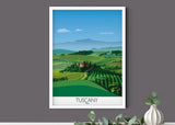 Tuscany Travel Poster, Travel Print of Tuscany, Region of Italy NQ Media Designs