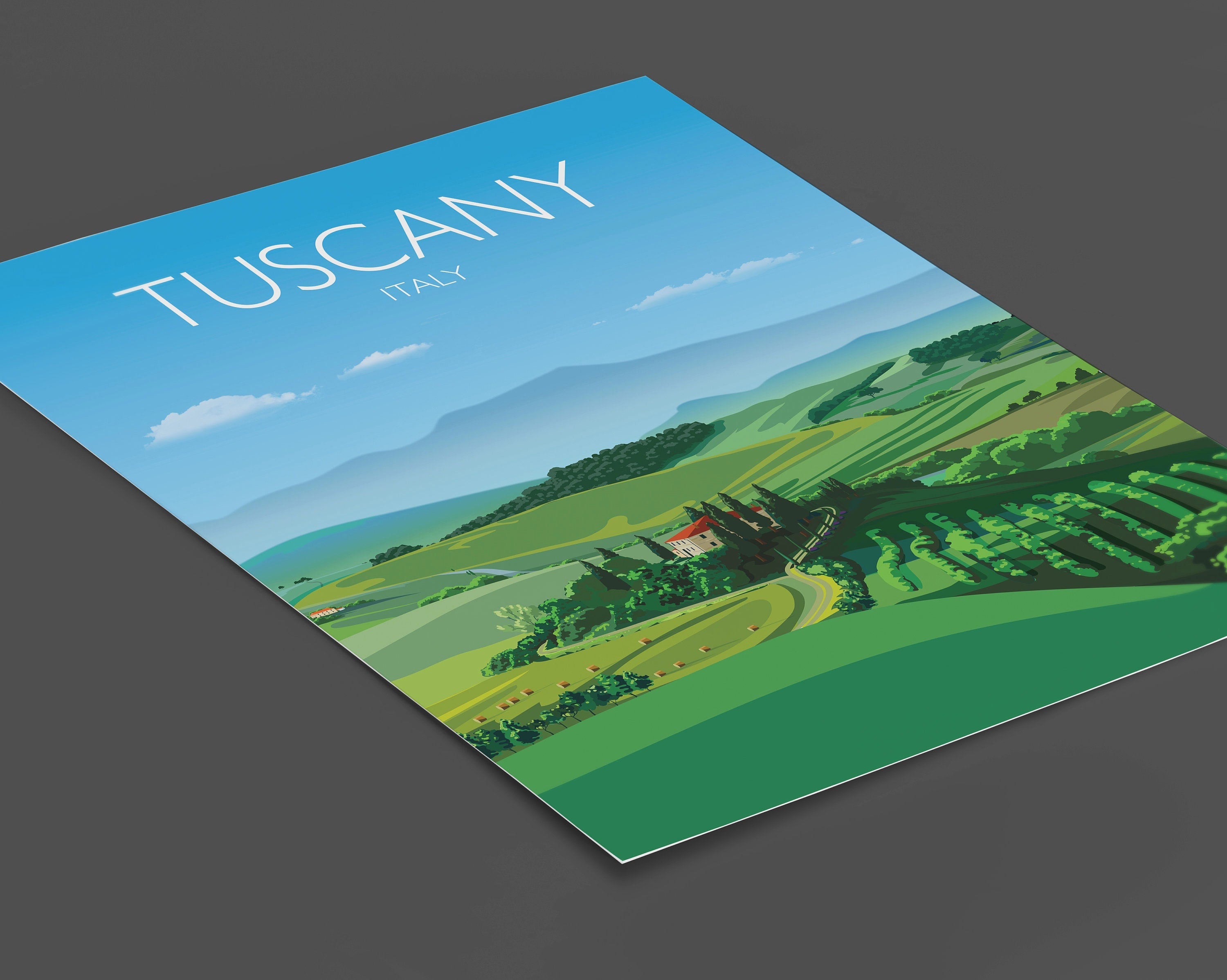 Tuscany Travel Poster, Travel Print of Tuscany, Region of Italy NQ Media Designs