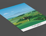 Tuscany Travel Poster, Travel Print of Tuscany, Region of Italy NQ Media Designs