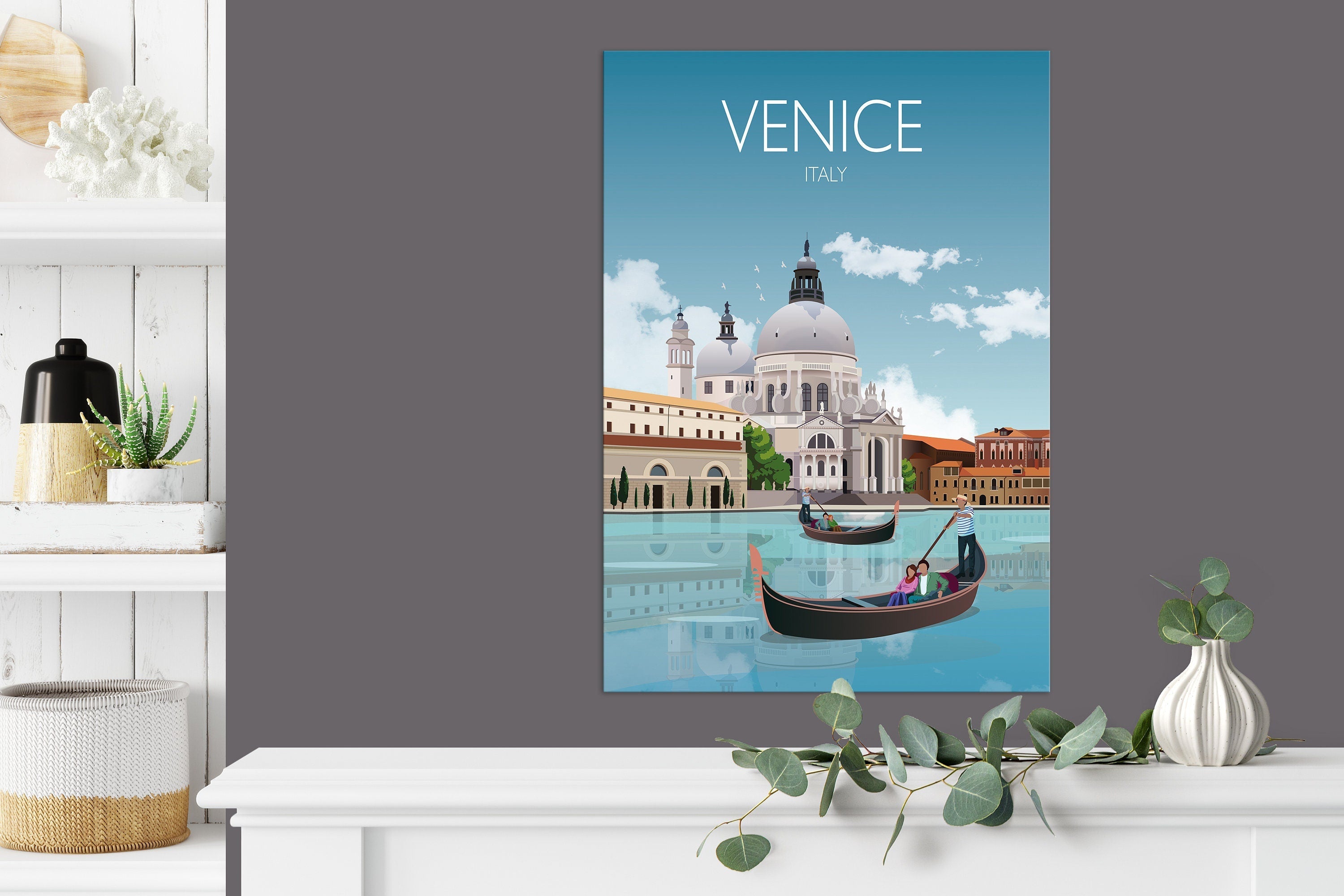 Venice Travel Poster, Travel Print of Venice, City of Venice, Italy NQ Media Designs