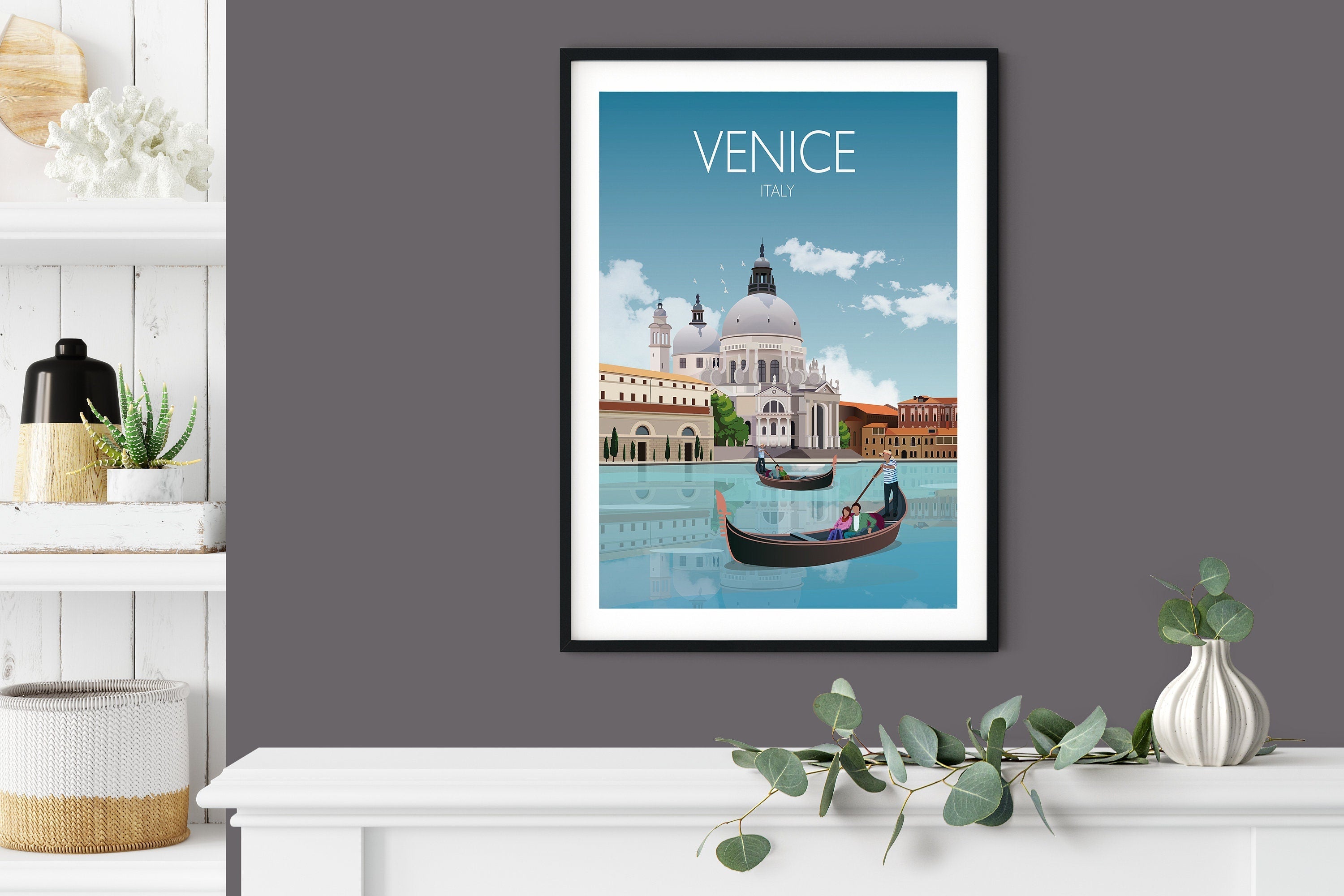 Venice Travel Poster, Travel Print of Venice, City of Venice, Italy NQ Media Designs