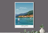 Lake Como Travel Poster, Travel Print of Lake Como, Lake Como, Italy NQ Media Designs