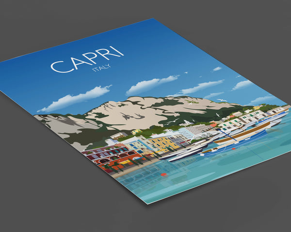 Capri Travel Poster, Travel Print of Capri, Capri, Italy, Italy Travel Poster
