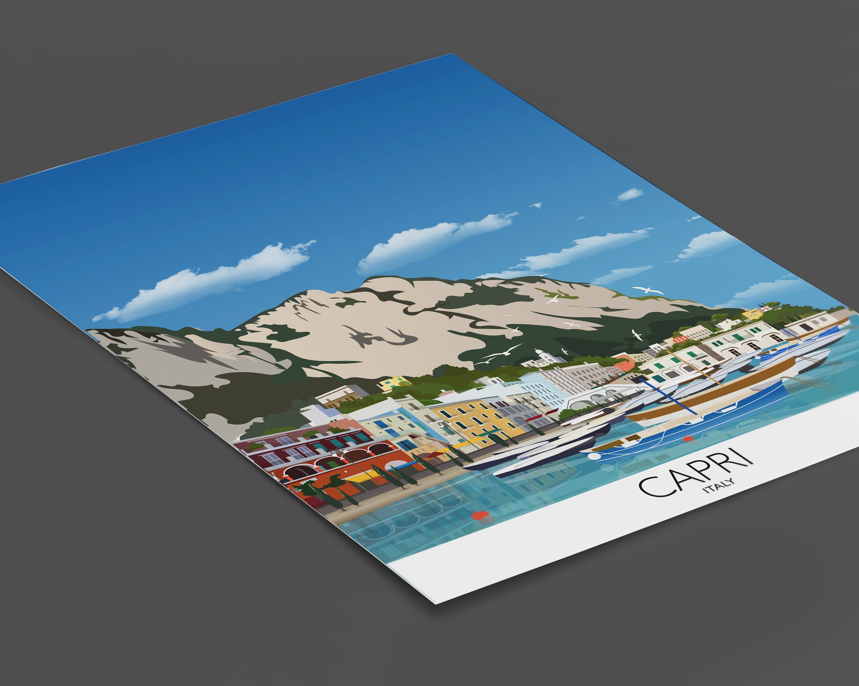 Capri Travel Poster, Travel Print of Capri, Capri, Italy, Italy Travel Poster NQ Media Designs