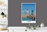 London Travel Print, London Travel Poster, City of London, UK, UK Travel Poster NQ Media Designs