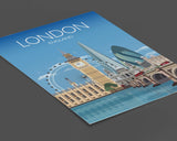 London Travel Print, London Travel Poster, City of London, UK, UK Travel Poster NQ Media Designs