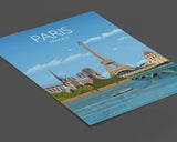 Paris Travel Poster, Travel Print of Paris, City of Paris, France NQ Media Designs