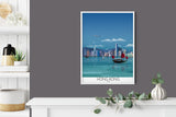 Hong Kong Travel Poster , Travel Print of Hong Kong, City of Hong Kong, China NQ Media Designs