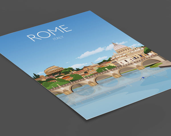Rome Travel Poster, Travel Print of Rome, City of Rome, Italy