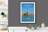 Prague Travel Poster, Travel Print of Prague, City of Prague, Czech Republic NQ Media Designs