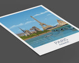 Paris Travel Poster, Travel Print of Paris, City of Paris, France NQ Media Designs