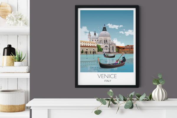 Venice Travel Poster, Travel Print of Venice, City of Venice, Italy