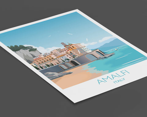 Amalfi Coast travel print, Amalfi Travel poster, Italy print