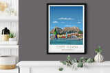 Cape Town Travel Poster , Travel Print of Cape Town, City of Cape Town, South Africa NQ Media Designs