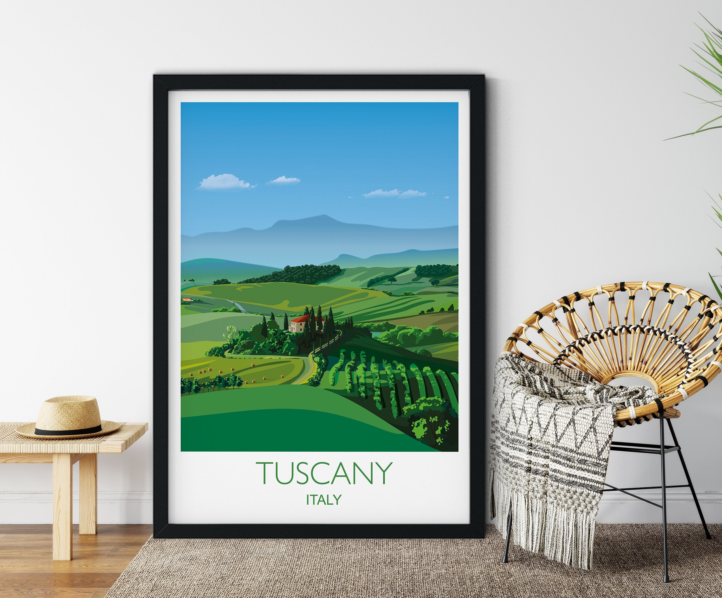 Tuscany Travel Poster, Tuscany Travel Print, Region of Italy, Italy Travel Poster, Tuscany landscape NQ Media Designs
