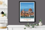 Florence Travel Poster, Travel Print of Florence, City of Florence, Italy, Italy Travel Poster, Florence Cityscape NQ Media Designs