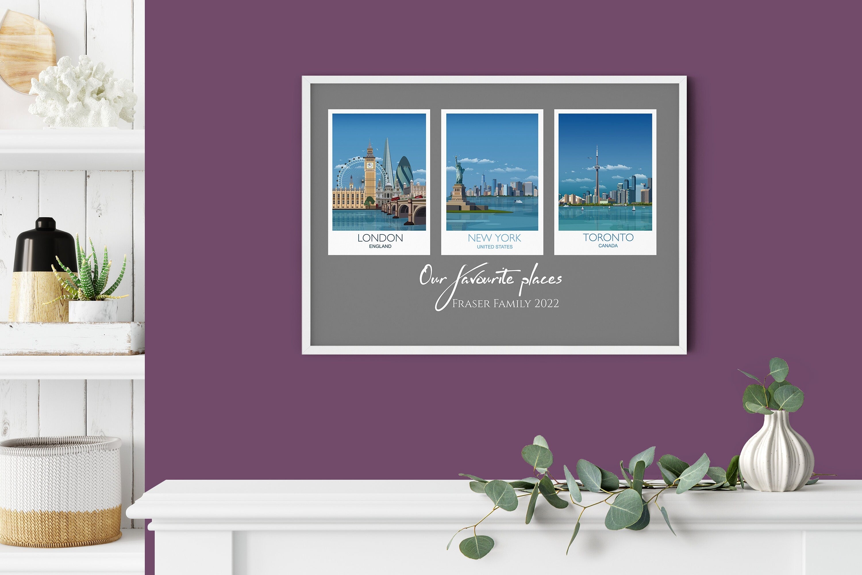 Travel Prints Collage | Travel Posters Collage | Birthday Gift | Mothers Day gift | Honeymoon gift | Wedding gift NQ Media Designs