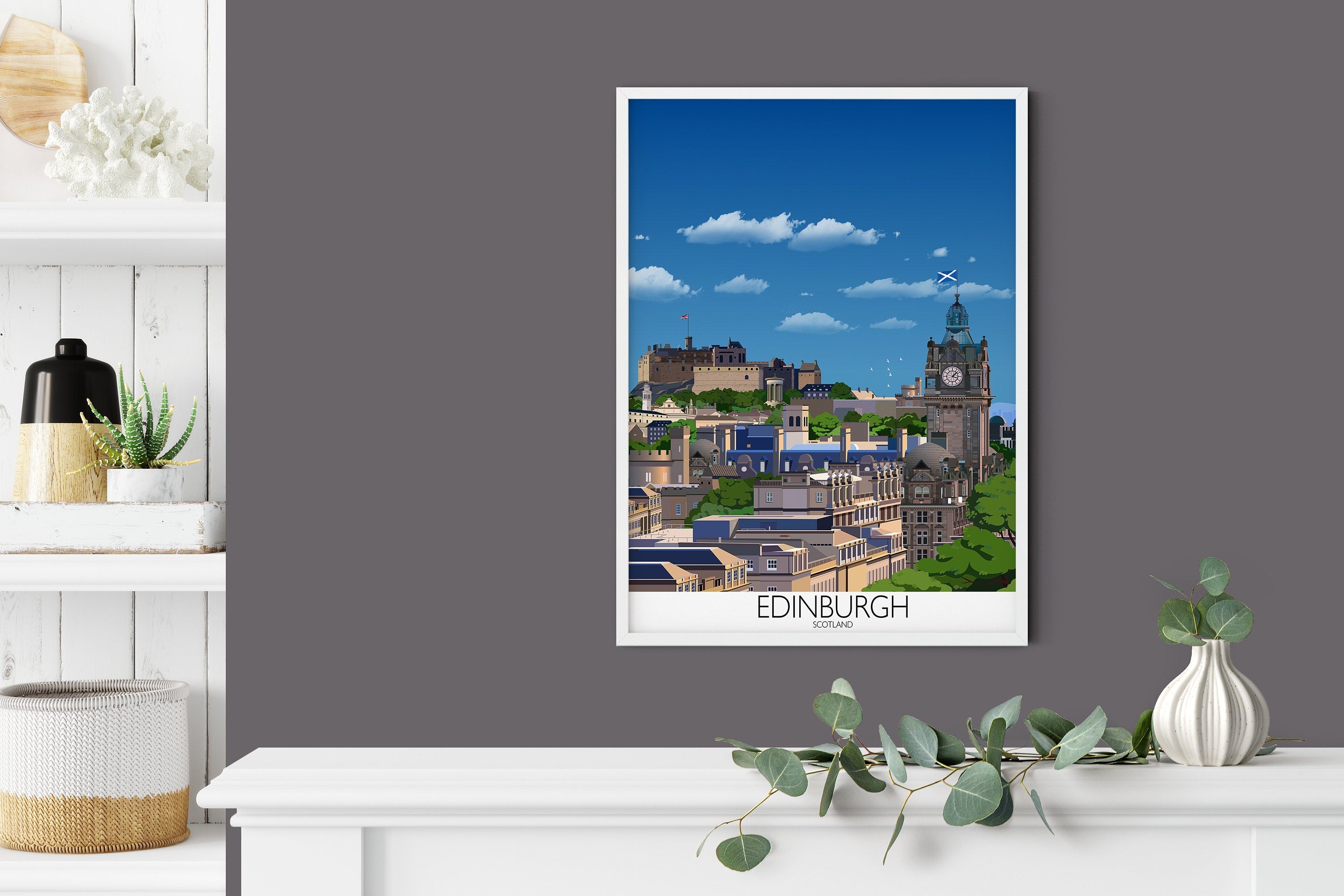 Edinburgh Travel Poster, Travel Print of Edinburgh, City of Edinburgh, UK NQ Media Designs
