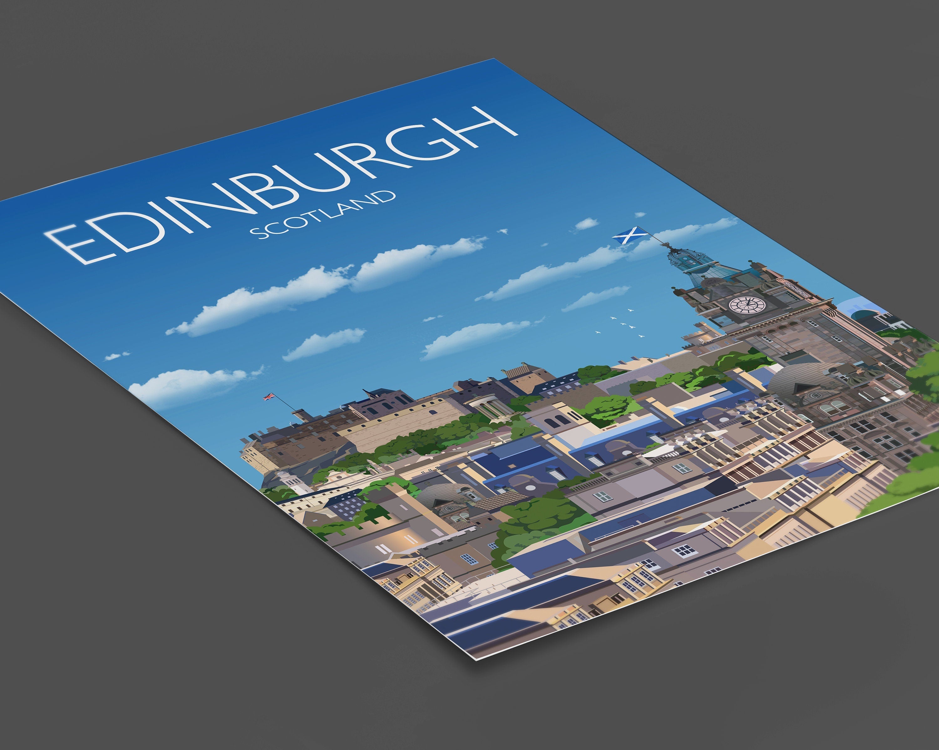 Edinburgh Travel Poster, Travel Print of Edinburgh, City of Edinburgh, UK NQ Media Designs
