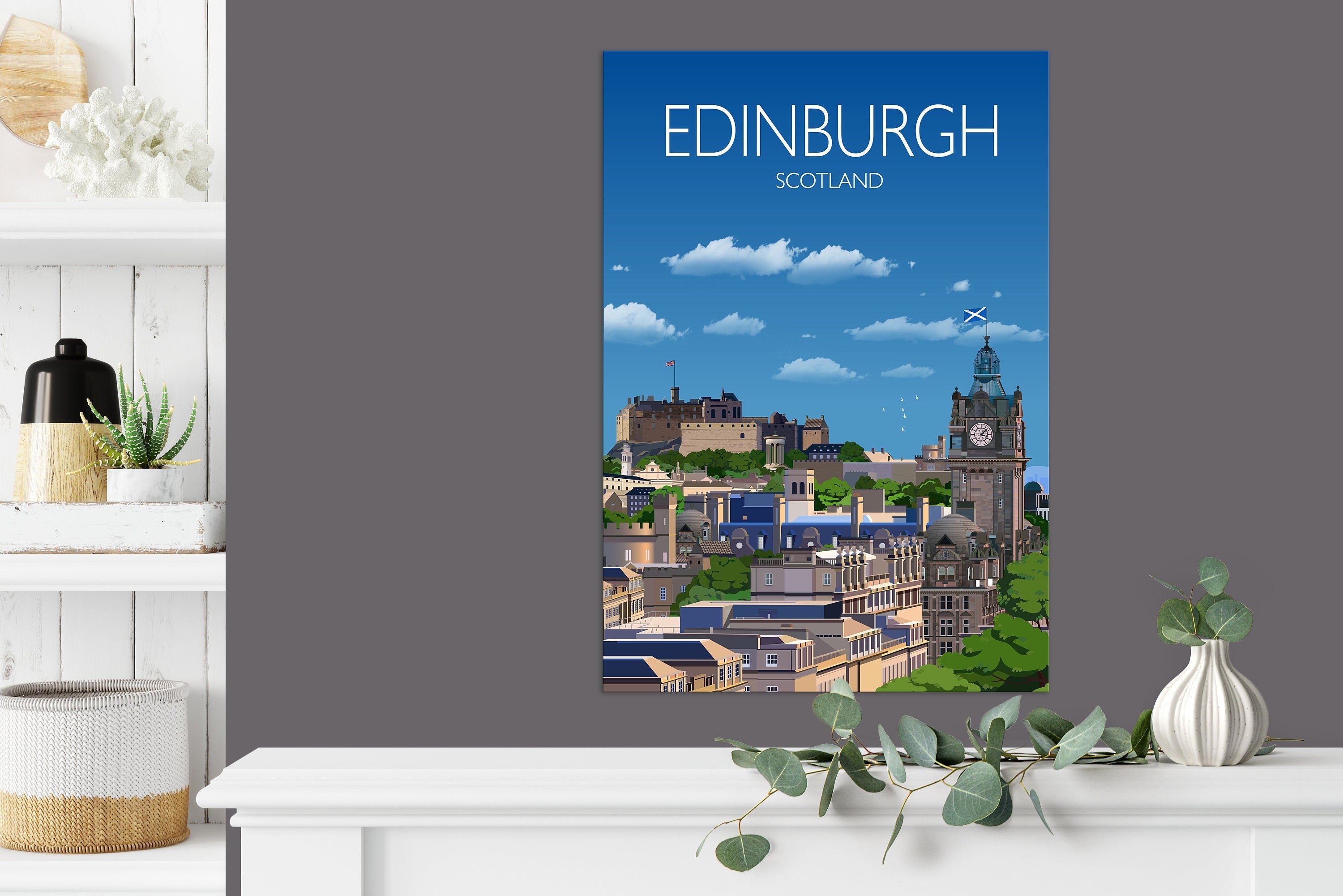 Edinburgh Travel Poster, Travel Print of Edinburgh, City of Edinburgh, UK NQ Media Designs