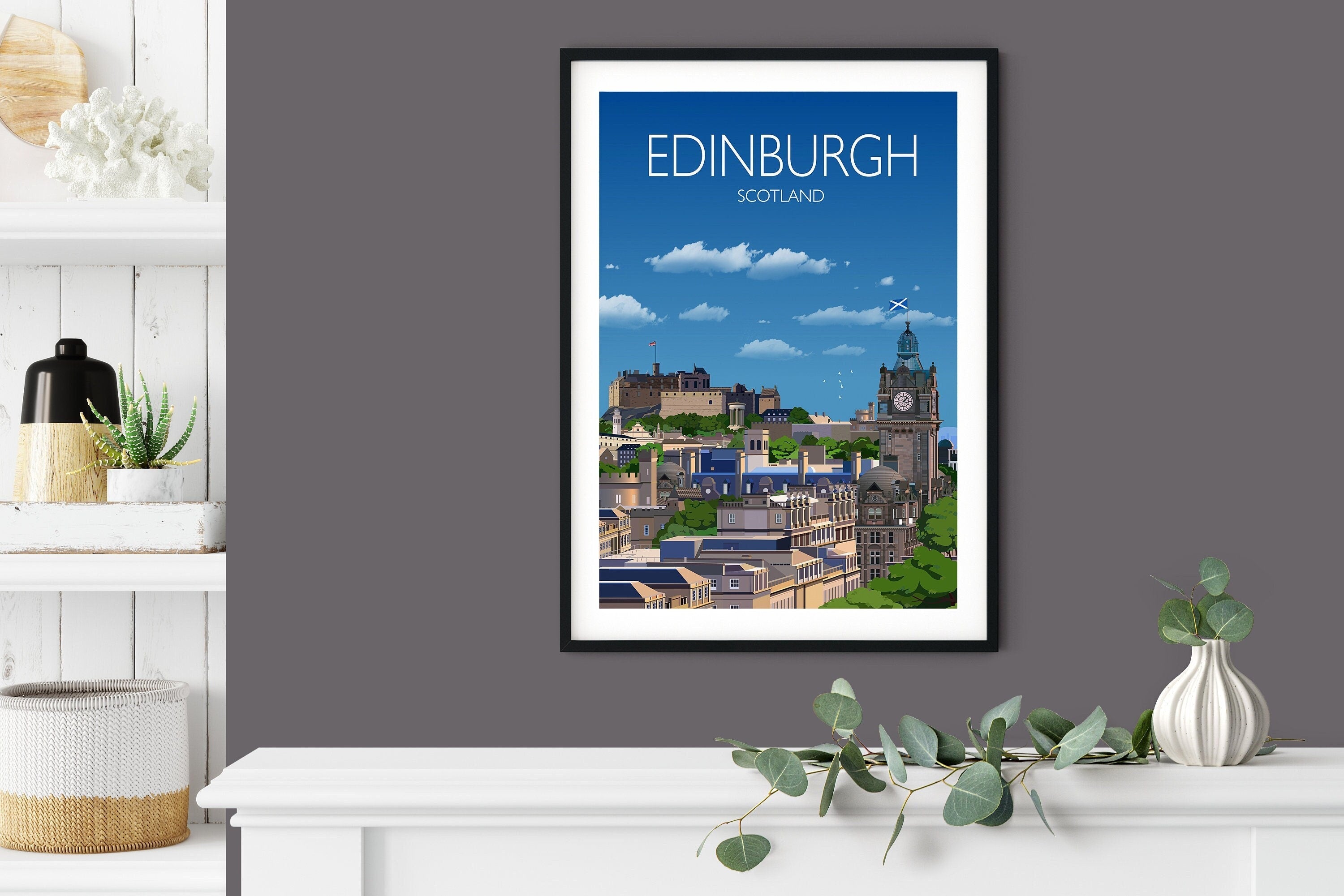Edinburgh Travel Poster, Travel Print of Edinburgh, City of Edinburgh, UK NQ Media Designs