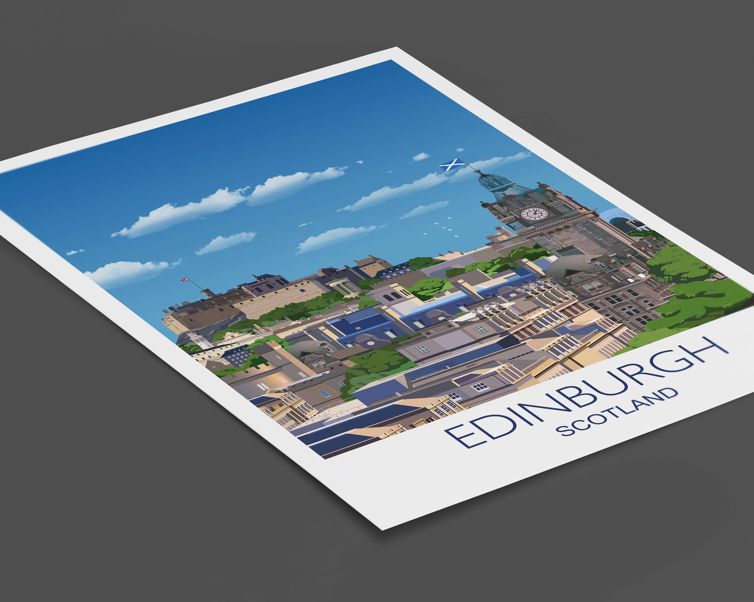 Edinburgh Travel Poster, Travel Print of Edinburgh, City of Edinburgh, UK NQ Media Designs