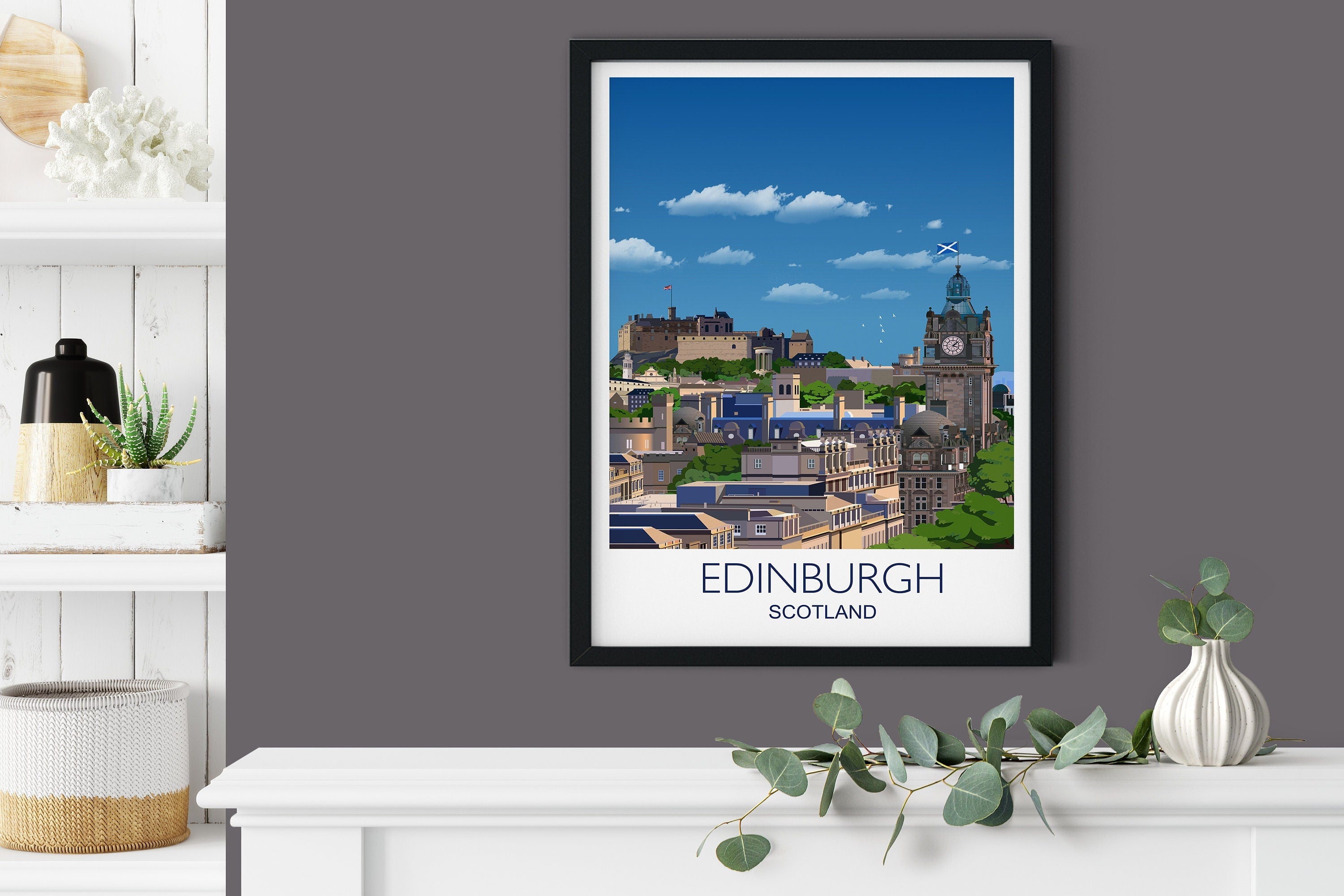 Edinburgh Travel Poster, Travel Print of Edinburgh, City of Edinburgh, UK NQ Media Designs