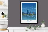 Perth Travel Print, Travel Poster of Perth, Australia NQ Media Designs