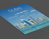 Dubai Travel Poster, Travel Print of Dubai, City of Dubai, United Arab Emirates NQ Media Designs
