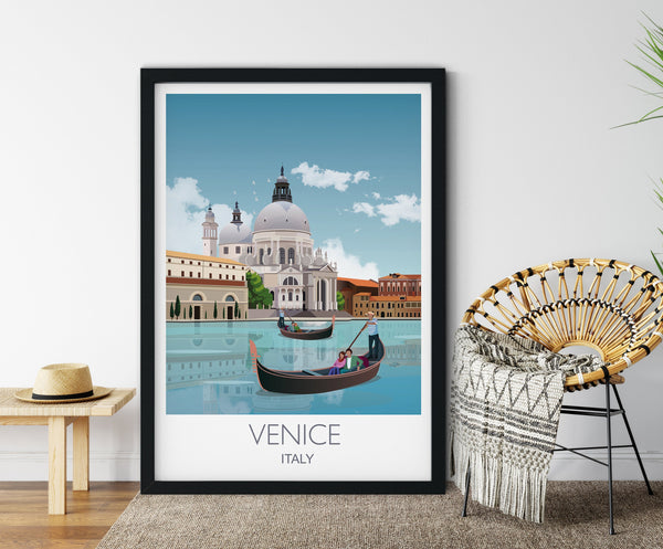 Venice Travel Poster, Travel Print of Venice, City of Venice, Italy