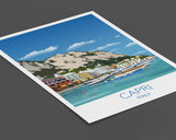 Capri Travel Poster , Travel Print of Capri, Capri, Italy, Italy Travel Poster NQ Media Designs