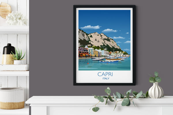 Capri Travel Poster , Travel Print of Capri, Capri, Italy, Italy Travel Poster