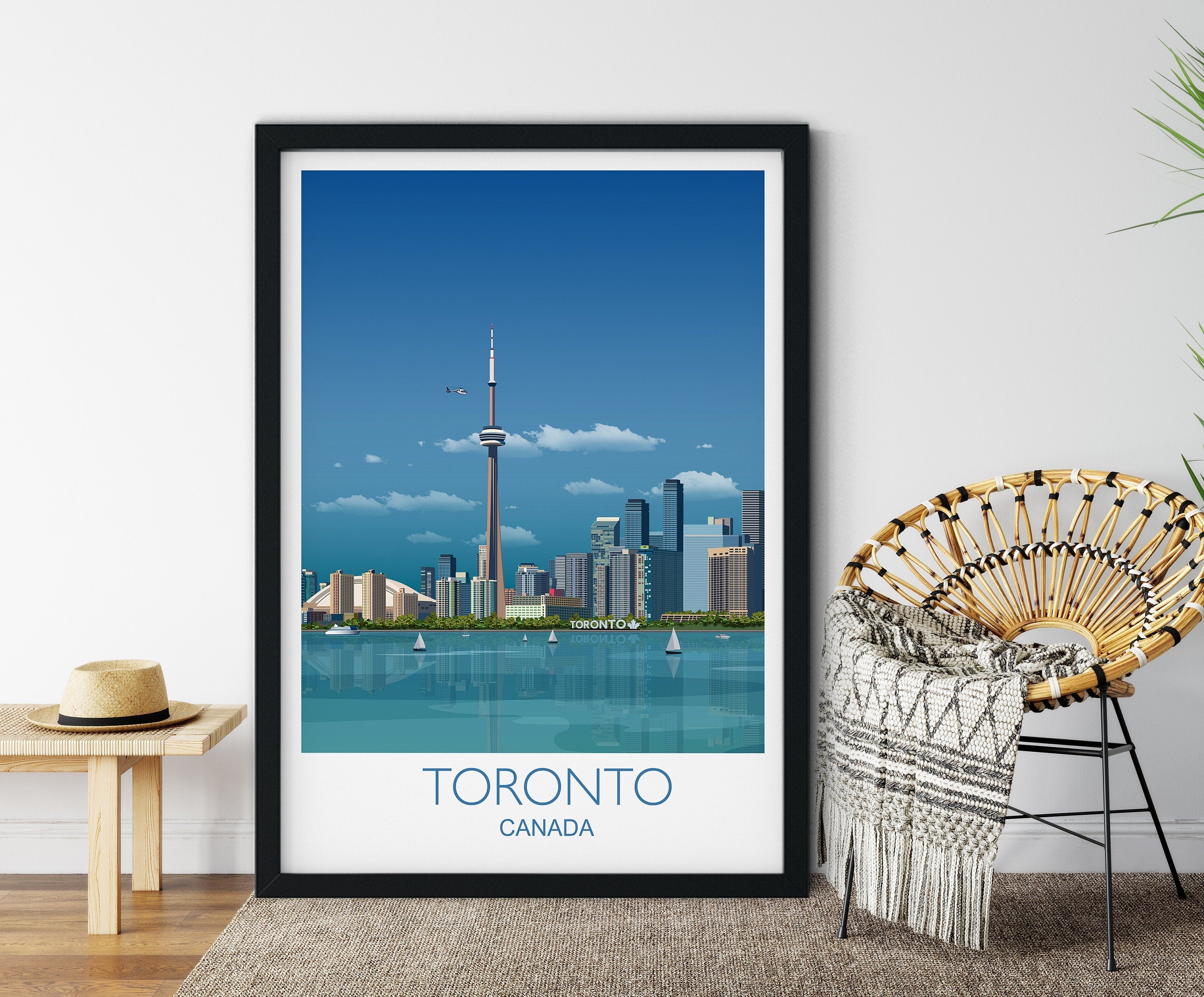 Toronto Travel Poster, Travel Print of Toronto, City of Toronto, Canada NQ Media Designs