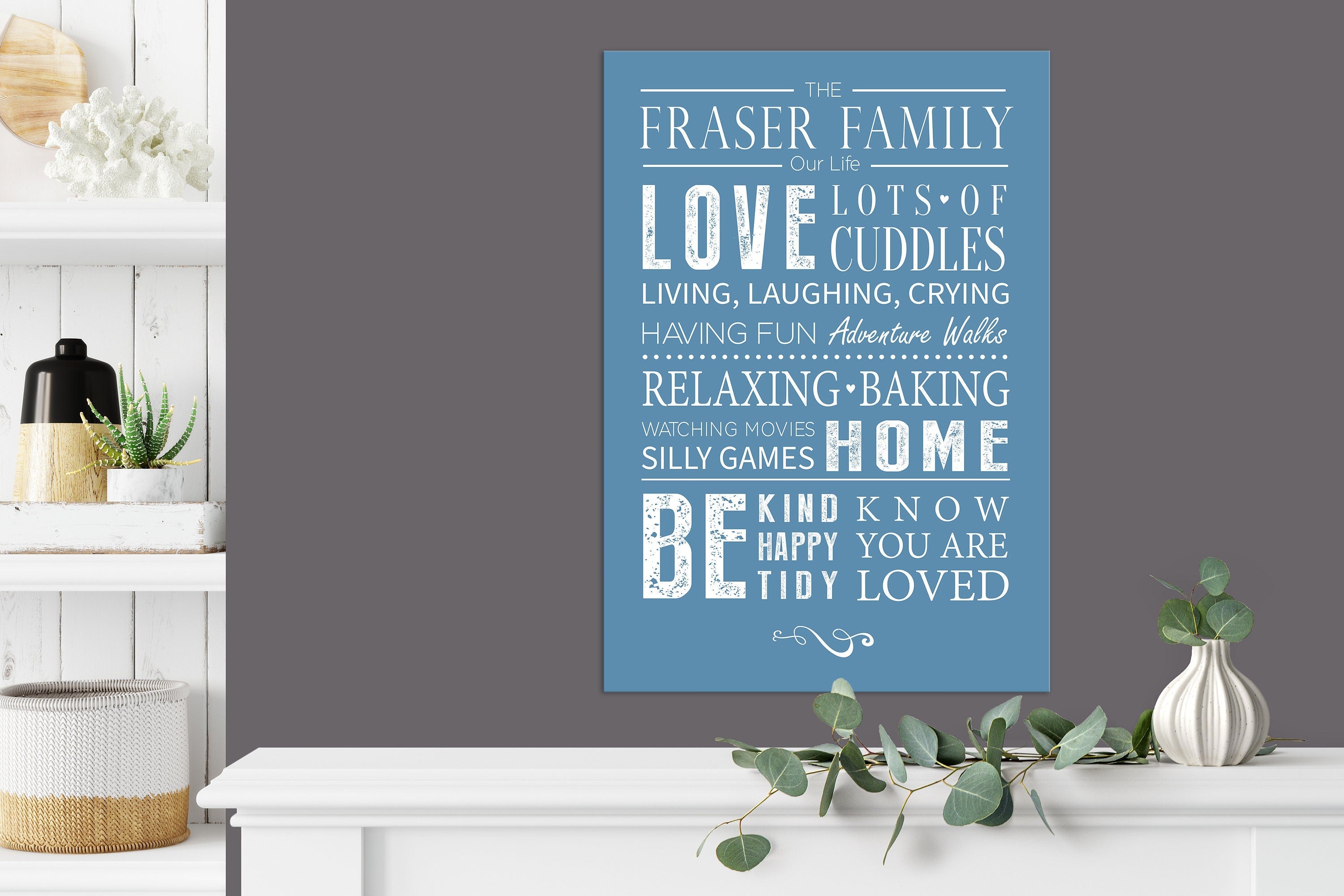 Family Love Word Art Print, gift for family, Canvas Digital Art Print, Family keepsake, Christmas Gift NQ Media Designs