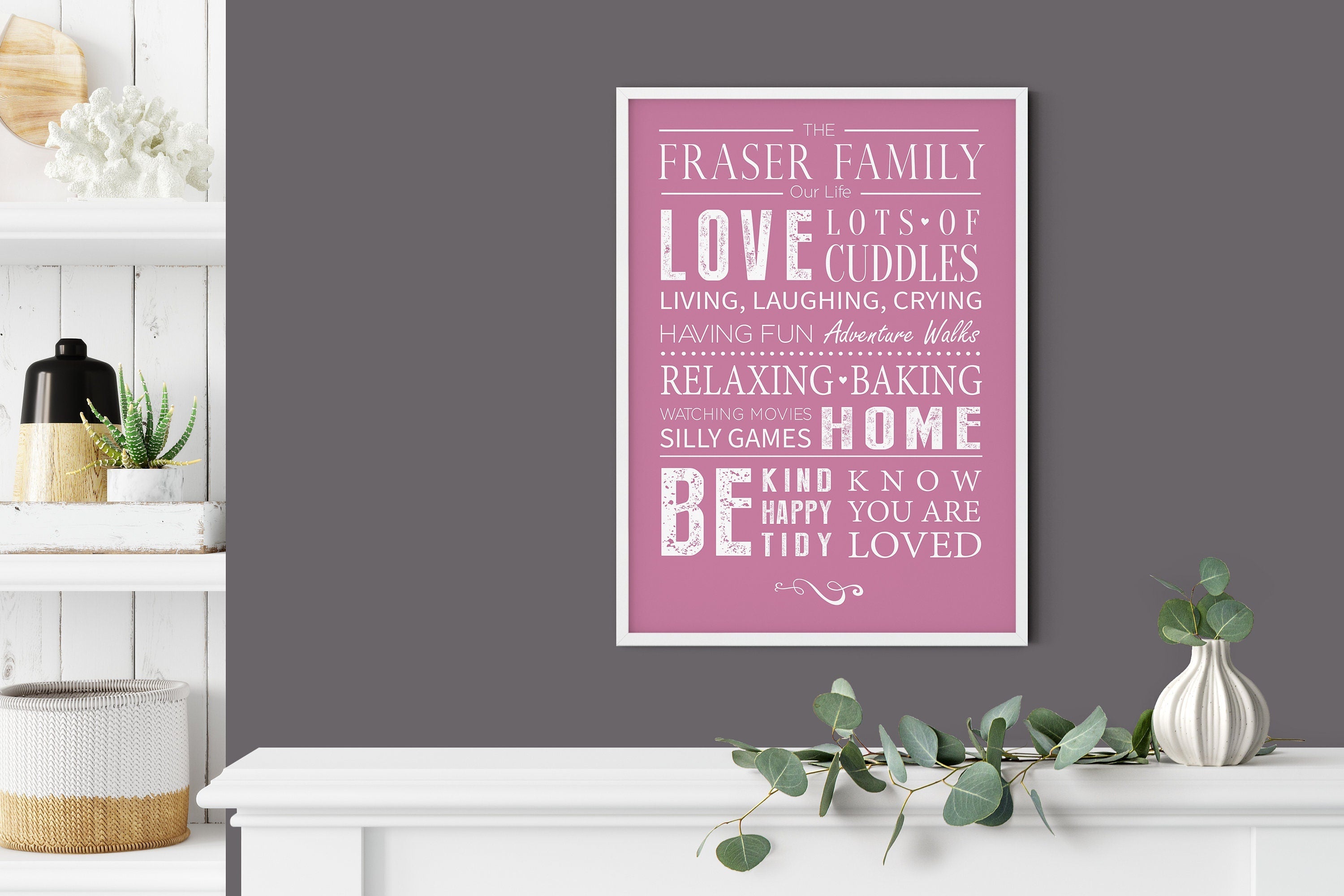 Family Love Word Art Print, gift for family, Canvas Digital Art Print, Family keepsake, Christmas Gift NQ Media Designs