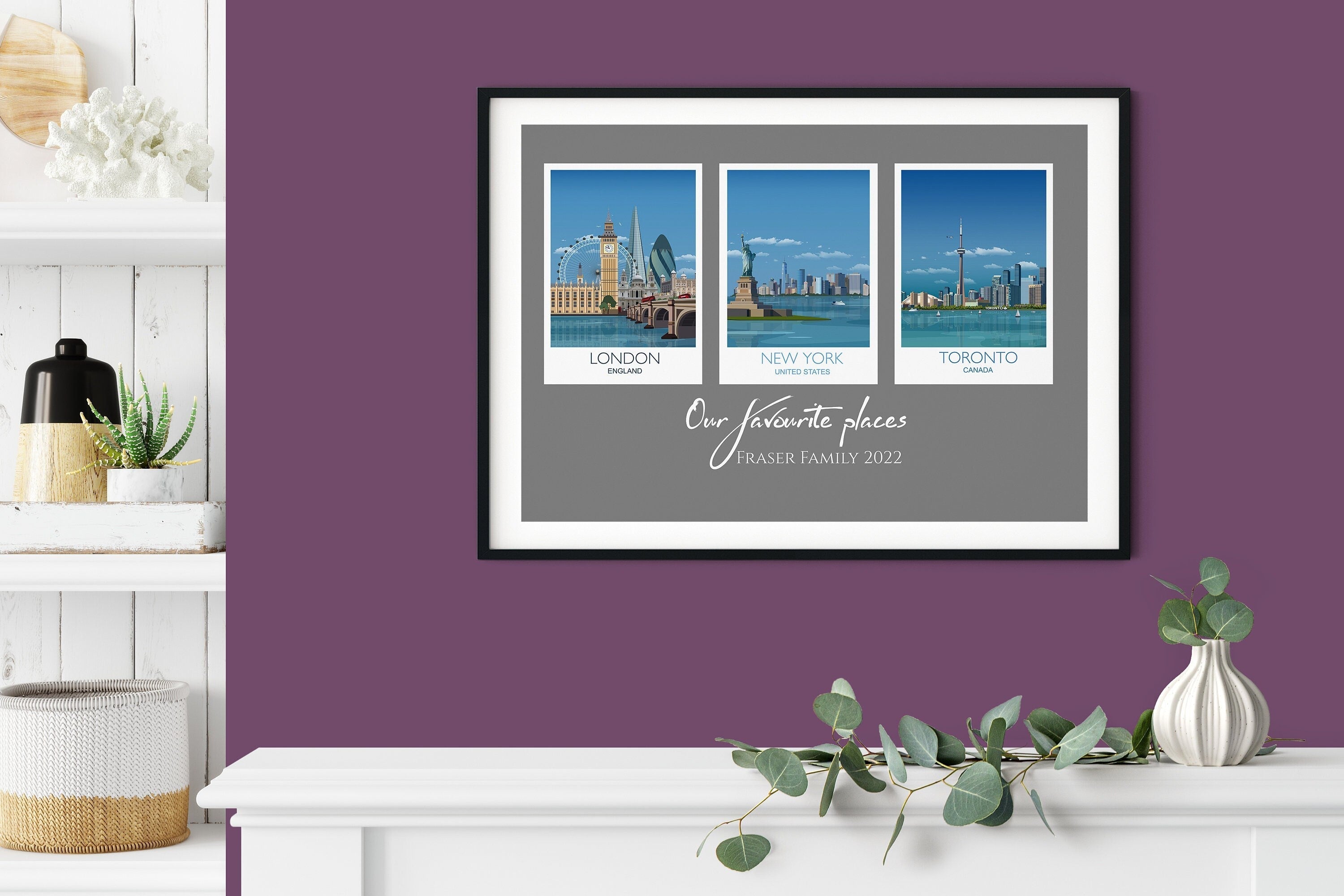 Travel Prints Collage | Travel Posters Collage | Birthday Gift | Mothers Day gift | Honeymoon gift | Wedding gift NQ Media Designs