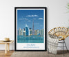 Dubai Travel Poster, Travel Print of Dubai, City of Dubai, United Arab Emirates NQ Media Designs