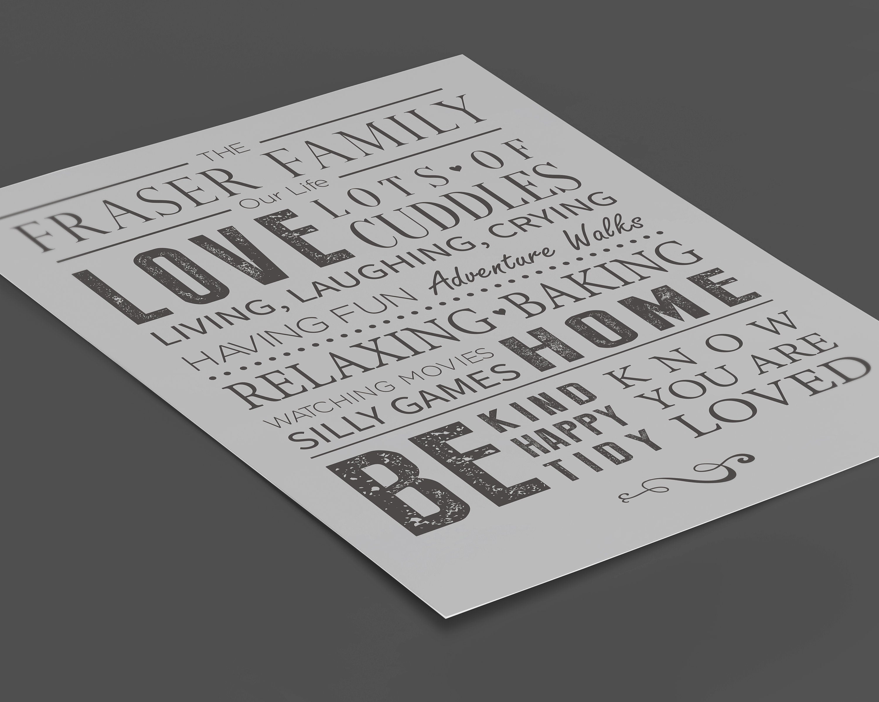 Family Love Word Art Print, gift for family, Canvas Digital Art Print, Family keepsake, Christmas Gift NQ Media Designs