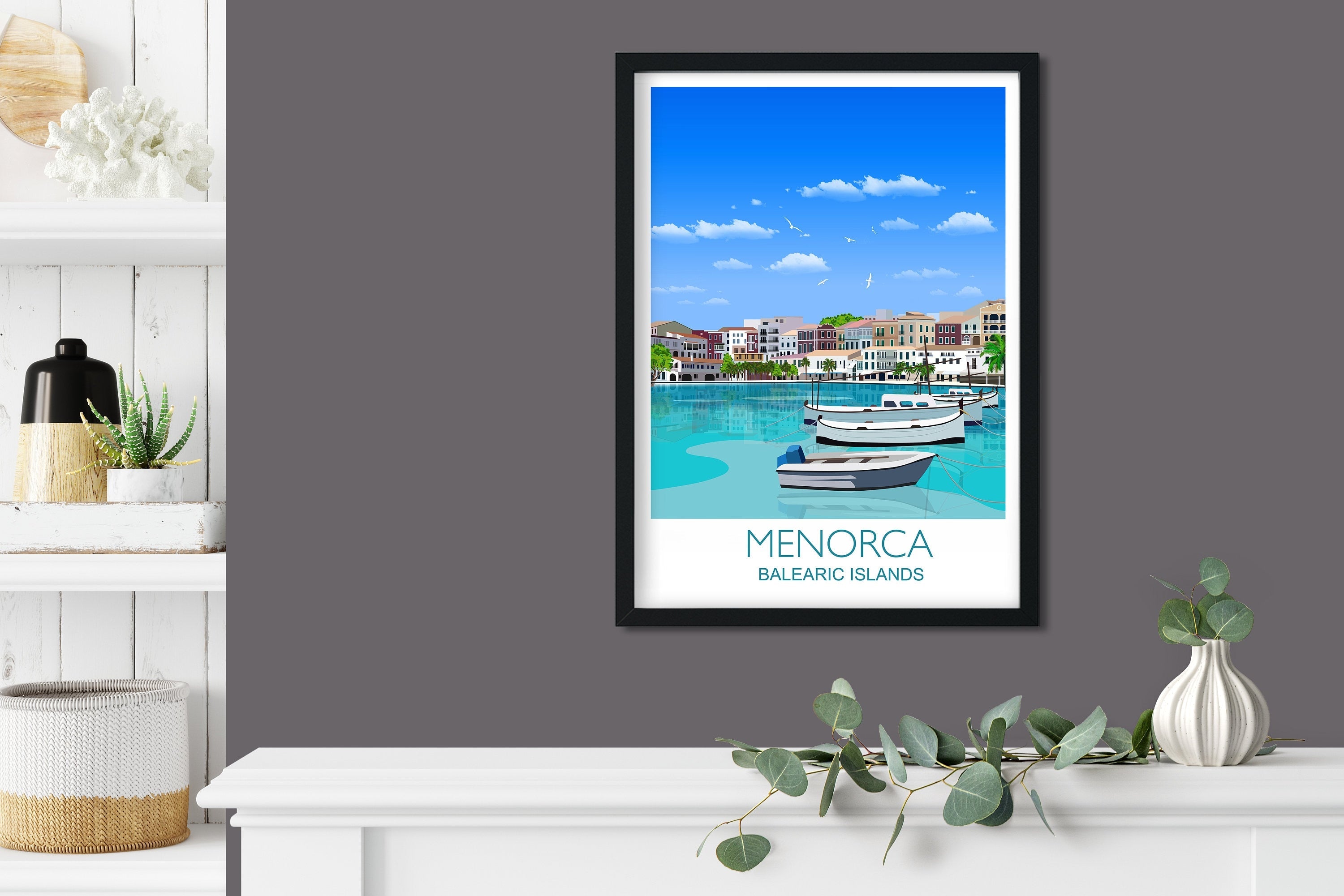 Menorca Travel Print, Travel Poster of Menorca, Balearic Islands NQ Media Designs