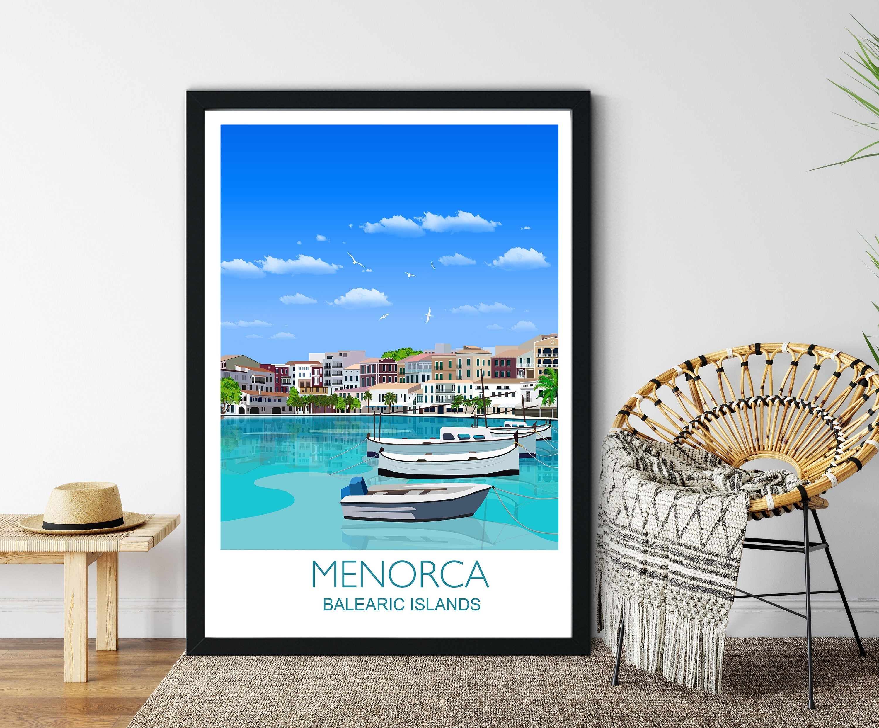 Menorca Travel Print, Travel Poster of Menorca, Balearic Islands NQ Media Designs