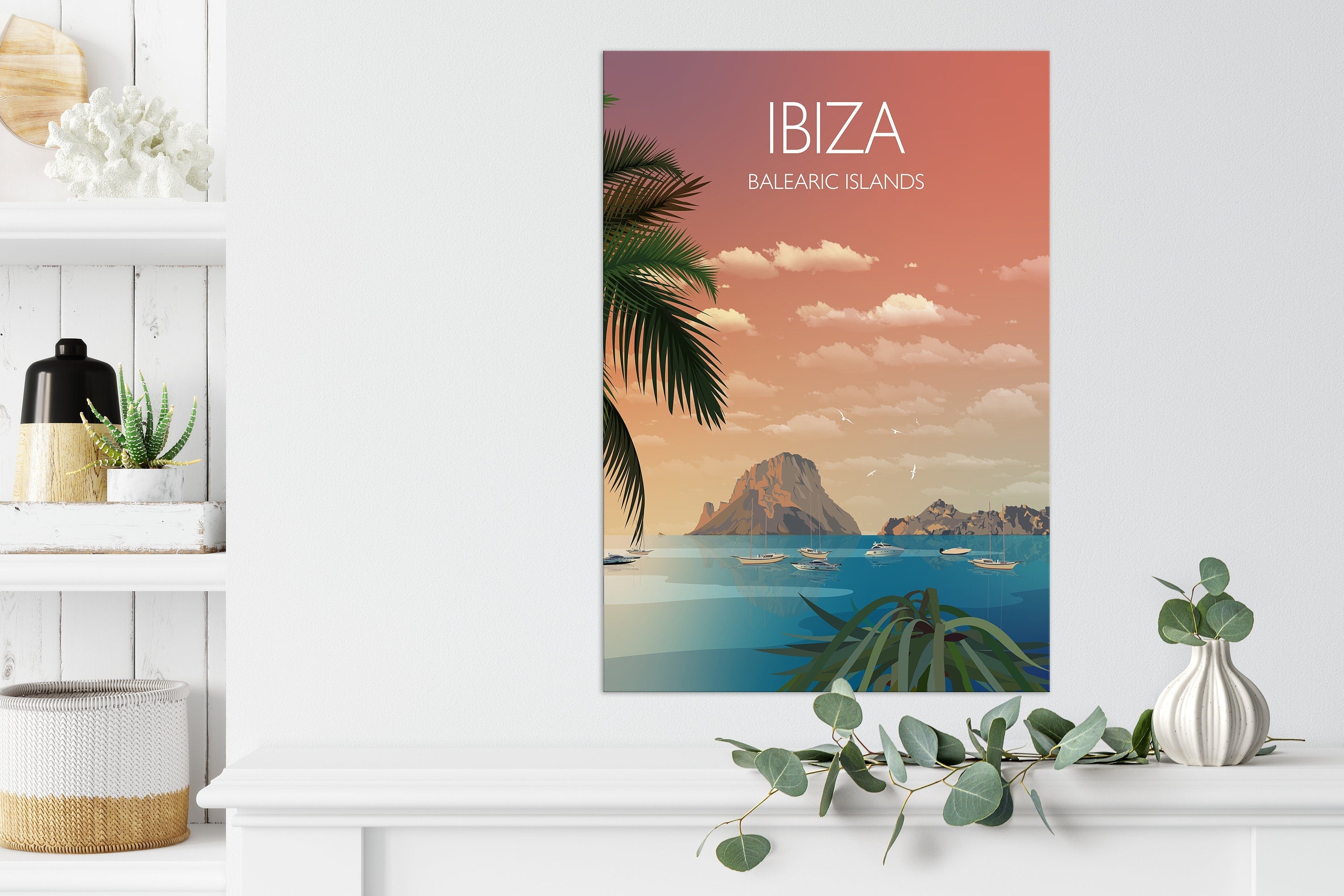 Ibiza Travel Poster, Travel Print of Ibiza, Balearic Islands NQ Media Designs