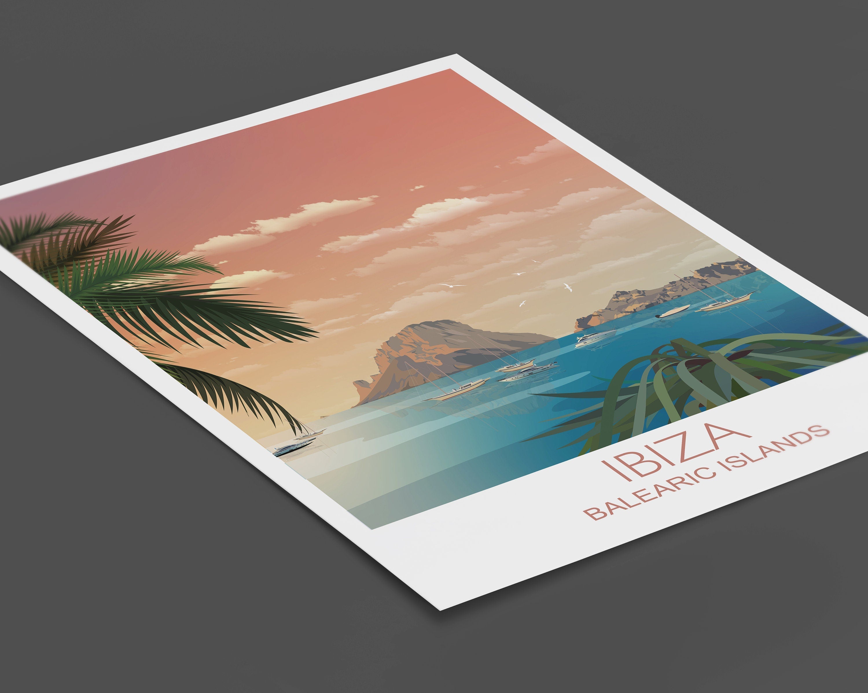 Ibiza Travel Print, Travel Poster of Ibiza, Balearic Islands NQ Media Designs