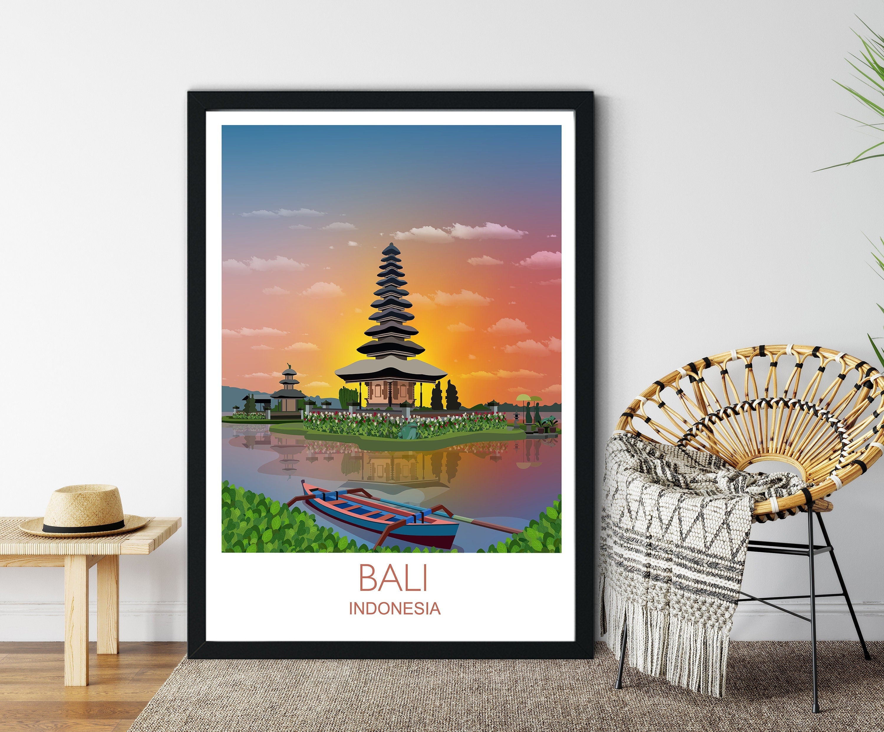 Bali Travel Print, Travel Poster of Bali, Indonesia, NQ Media Designs