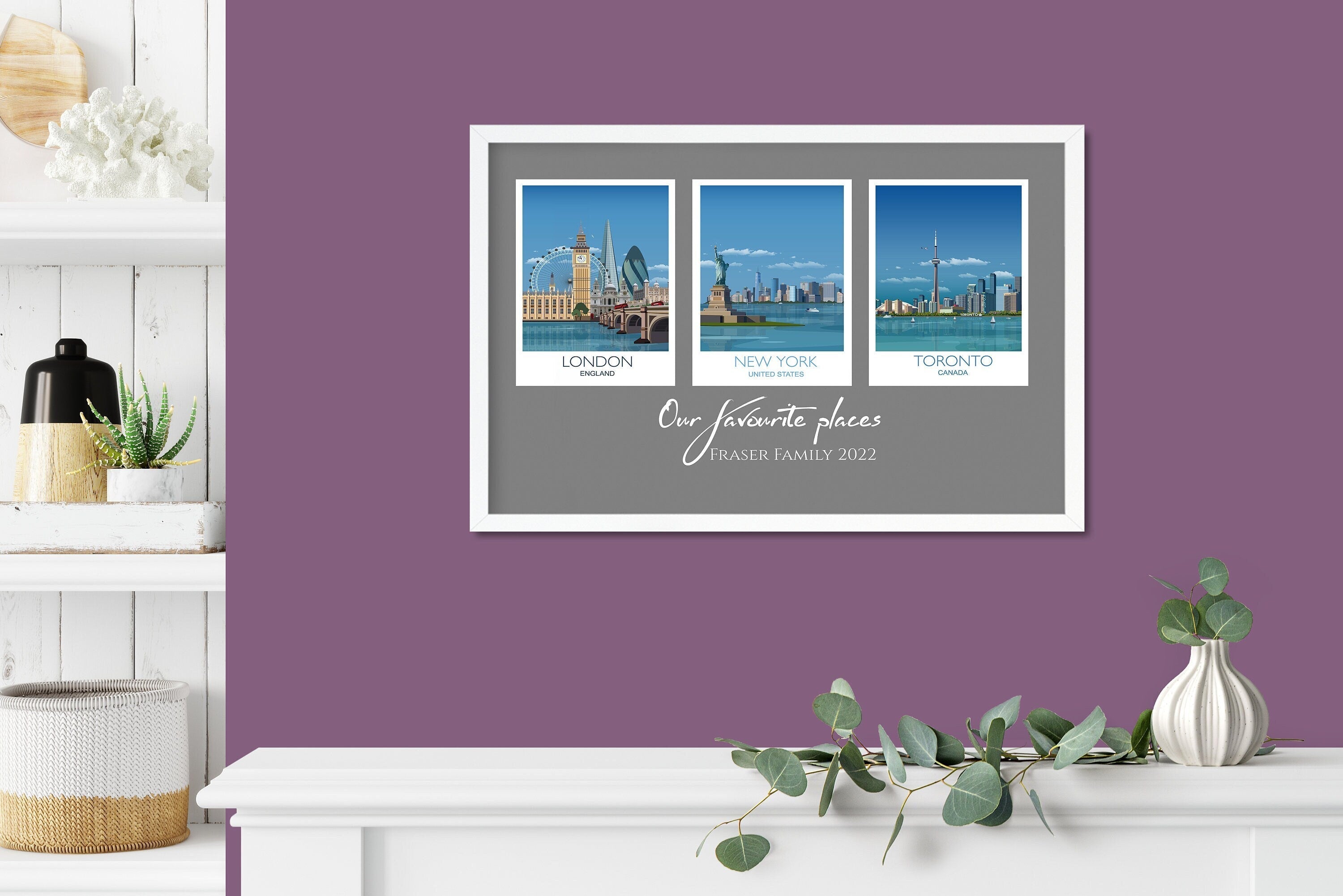 Travel Prints Collage | Travel Posters Collage | Birthday Gift | Mothers Day gift | Honeymoon gift | Wedding gift NQ Media Designs