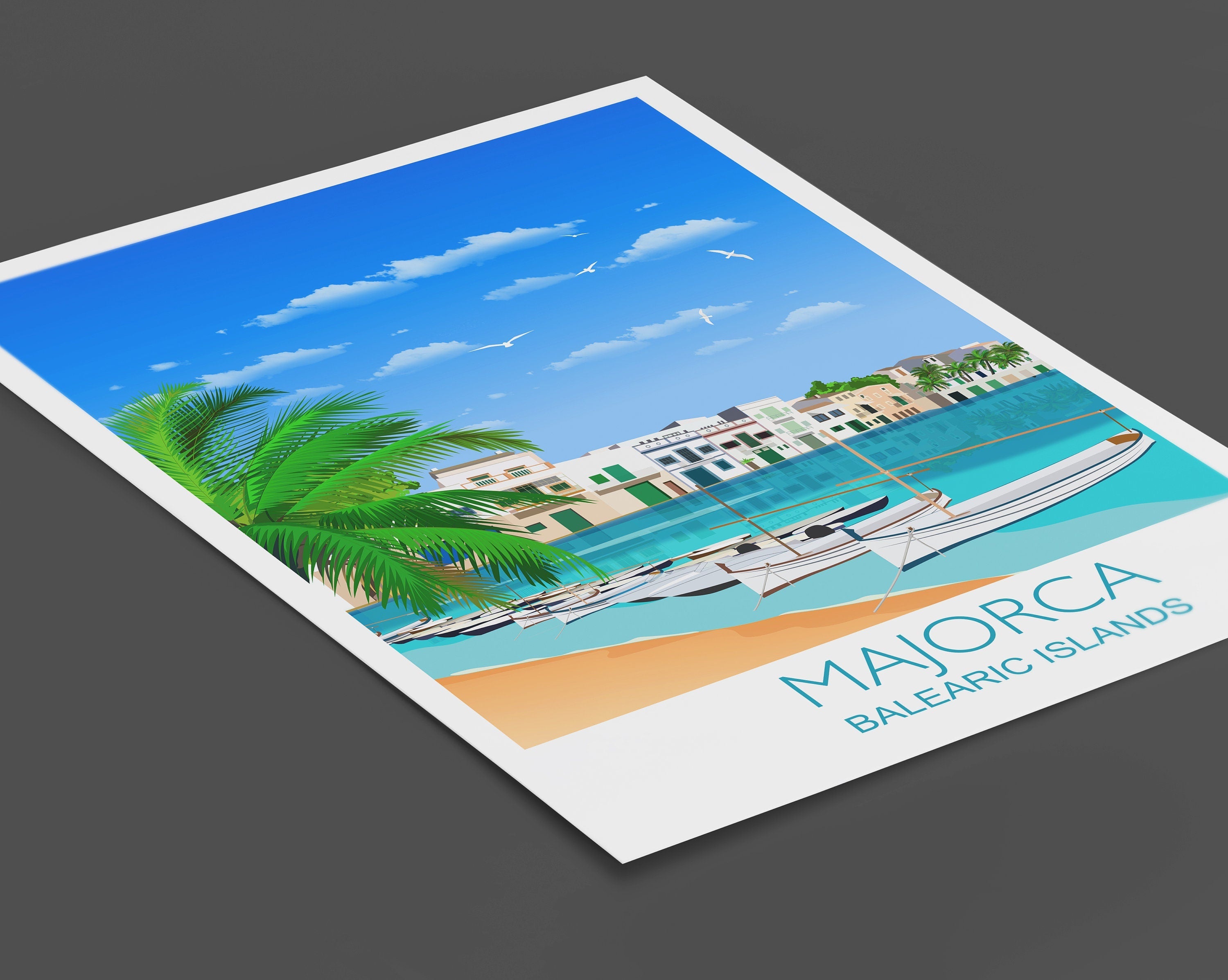 Majorca Travel Print, Travel Poster of Majorca, Balearic Islands NQ Media Designs