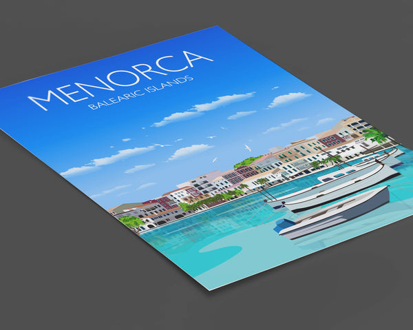 Menorca Travel Poster, Travel Print of Menorca, Balearic Islands